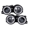 Εικόνα από Μπροστινά Φανάρια Set Για Bmw 3 E30 82-94 Angel Eyes Μαύρα Με Σταυρό H1/H1 Manual